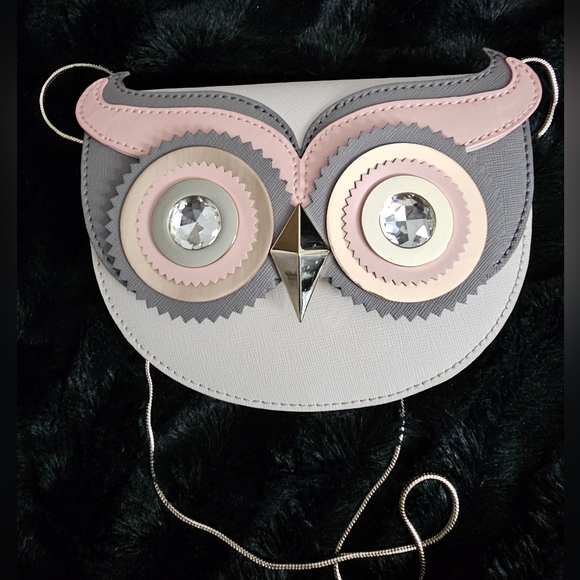 Rare NEW Kate Spade Limited Edition "Blaze A Trail" Crystal Eye Owl Crossbody - Picture 6 of 16